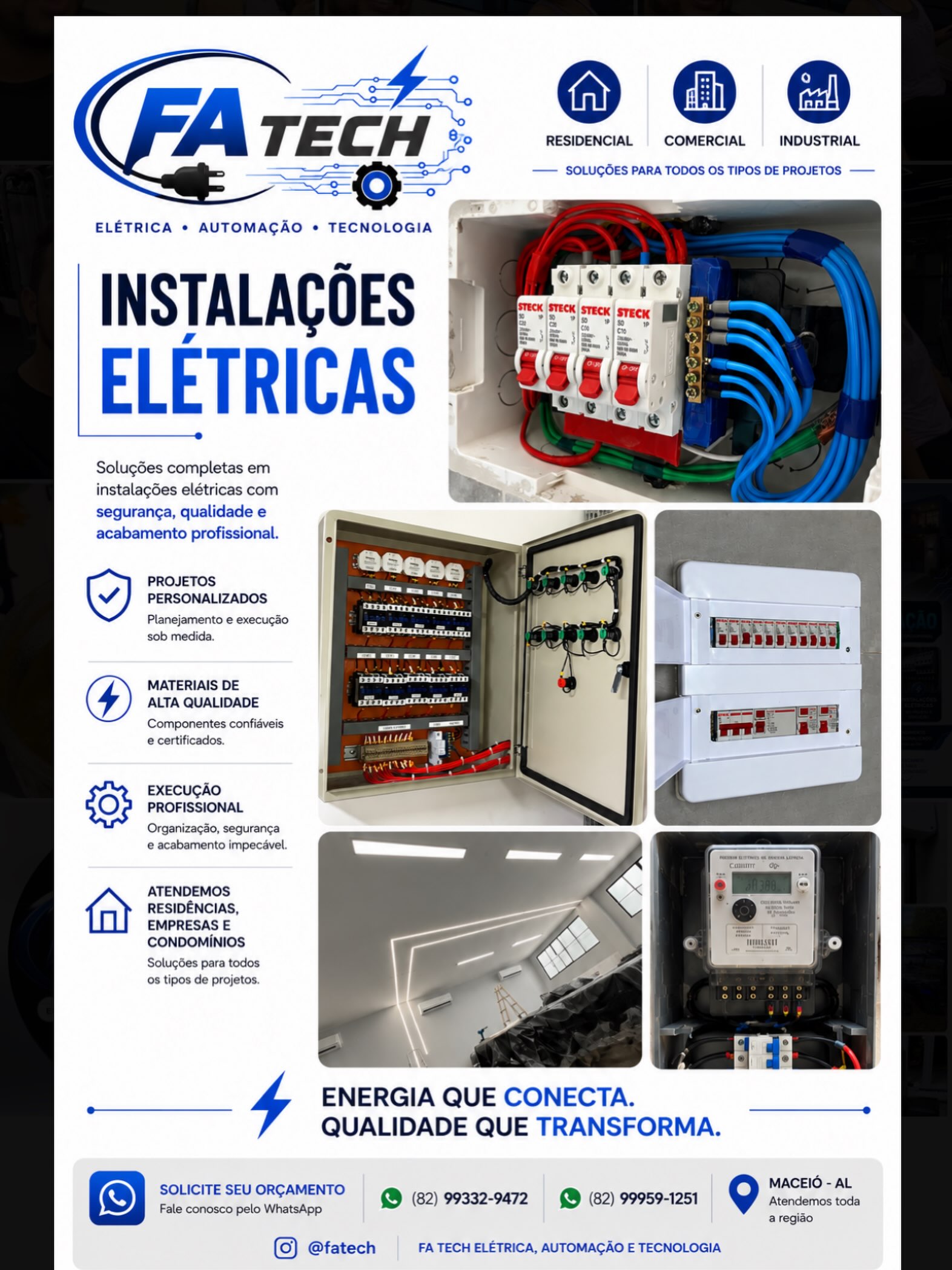Quadro elétrico montado pela FA TECH